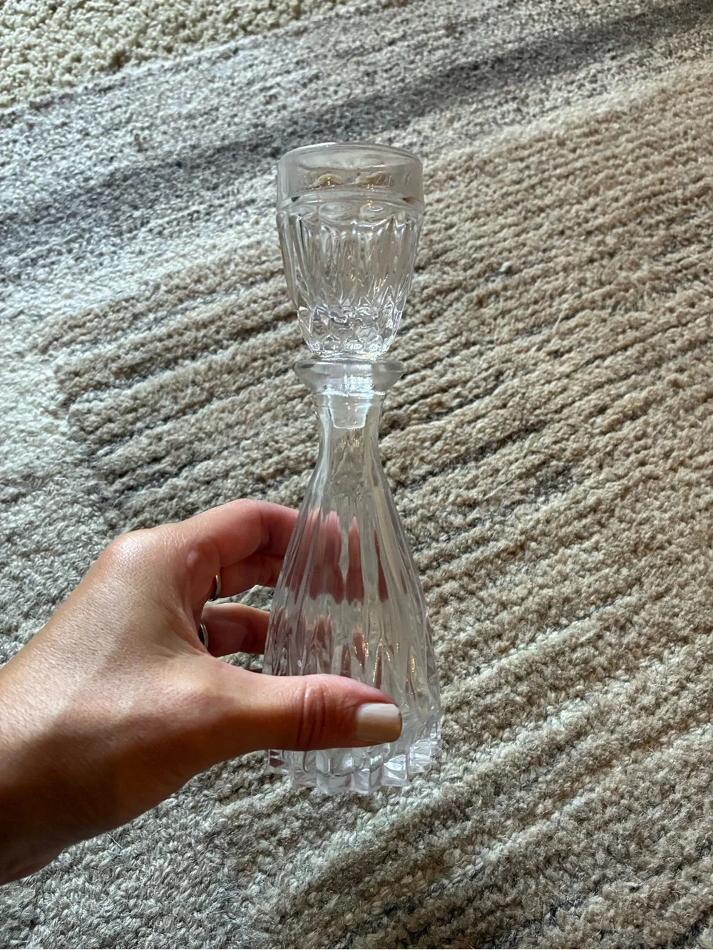 Vintage Bohemia Crystal Mouthwash Decanter with Cup-Top Stopper 8